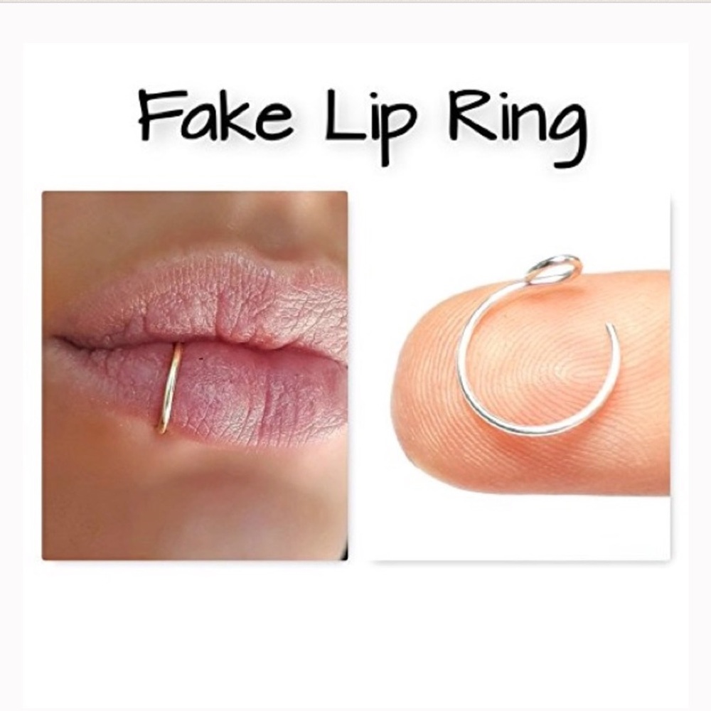 6 x fake lip rings clip on cheater piercing cuff